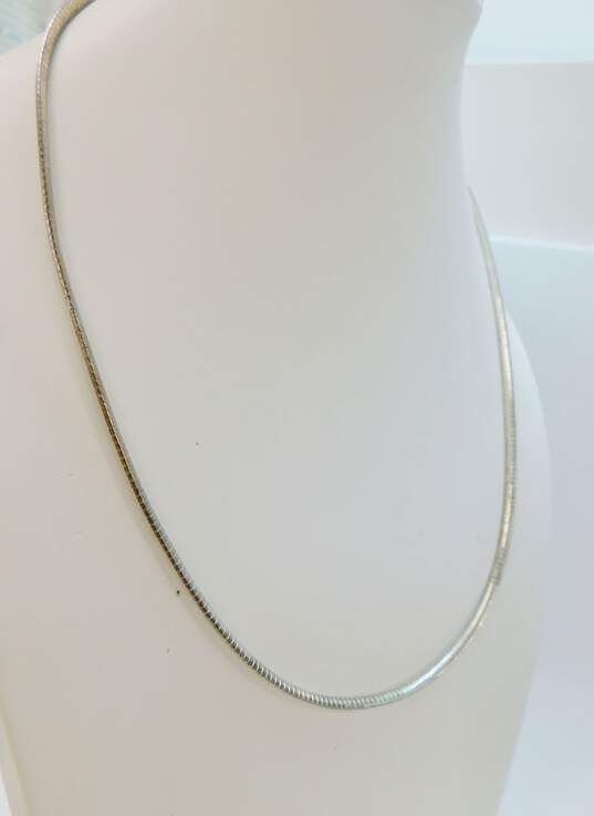 925 Sterling Silver Omega Chain Necklace 16.9g image number 2