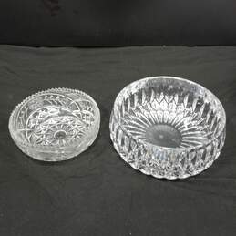 Pair of Clear Cut Crystal Bowls alternative image