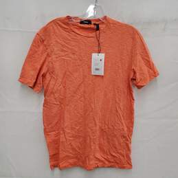 NWT Theory WM's 100% Cotton Orange & White Tigerlilly Feeder T-Shirt Size XS