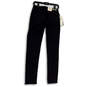 NWT Womens Blue Dark Wash Denim Pockets Stretch Skinny Leg Jeans Size 4 image number 2