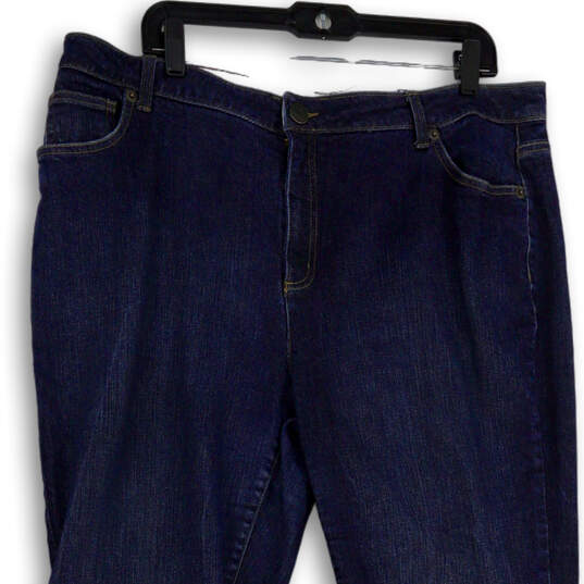 Womens Blue Denim Medium Wash Stretch Pockets Straight Leg Jeans Size 16 image number 3
