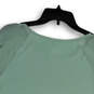 Womens Green Short Ruffle Sleeve Round Neck Pullover Blouse Top Size M image number 4