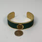 Designer Rustic Gold-Tone Green Rhinestone Fashionable Cuff Bracelet image number 3