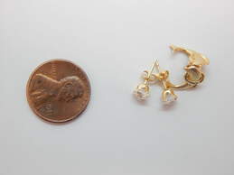 14K Yellow Gold Dolphin & Cubic Zirconia Stud Earrings 1.0g alternative image