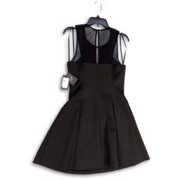 NWT Womens Black Sleeveless Keyhole Neck Back Zip Fit & Flare Dress Size 8 alternative image