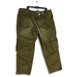 NWT Mens Green Corduroy Flap Pocket Straight Leg Cargo Pants Size 46X34 alternative image