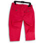 Womens Pink Denim Medium Wash Pockets Straight Leg Capri Jeans Size 14 image number 2
