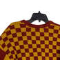 Womens Red Yellow Gryffindor Check Button Front Cardigan Sweater Size L image number 4