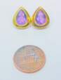 14K Gold Faceted Amethyst Teardrop Drop Post Earrings 3.6g image number 5