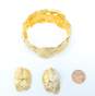 Vintage Beachy White & Gold Tone Seashell Clip-On Earrings & Hinged Bangle Bracelet 92.2g image number 5