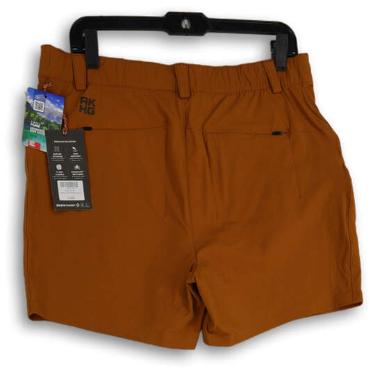 NWT Womens Burnt Orange Flat Front Zip Pocket Utility Shorts Size 12 image number 2