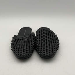 Mens Rudy Black Leather Spiked Studded Round Toe Slip-On Slippers Size 8.5M