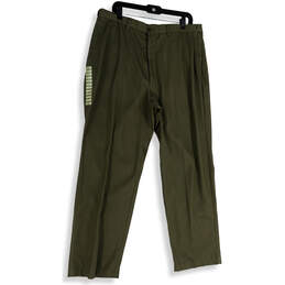 NWT Mens Green Flat Front Straight Leg Formal Dress Pants Size 38x31
