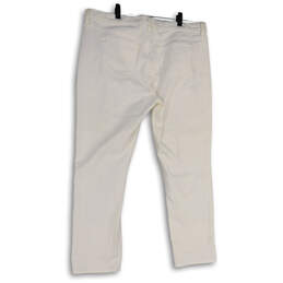 Womens White Denim Pockets Light Wash Comfort Straight Leg Jeans Size 34 alternative image