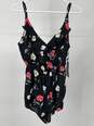 Forever 21 Womens Black Floral Ruffled One Piece Romper Size M T-0543626-L image number 1