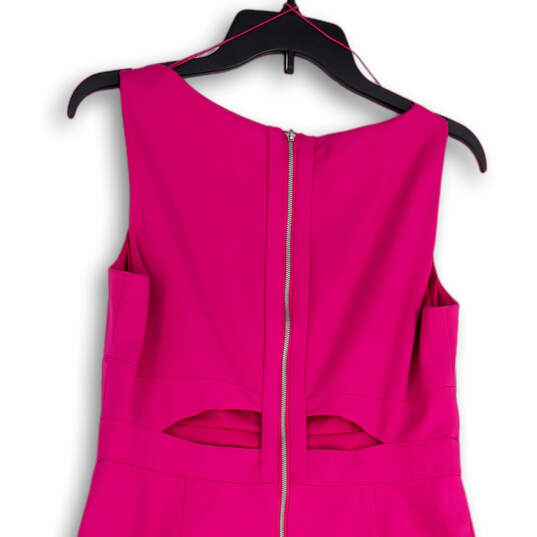 Womens Pink Sleeveless Back Zip Cutout Knee Length Sheath Dress Size 10 image number 4