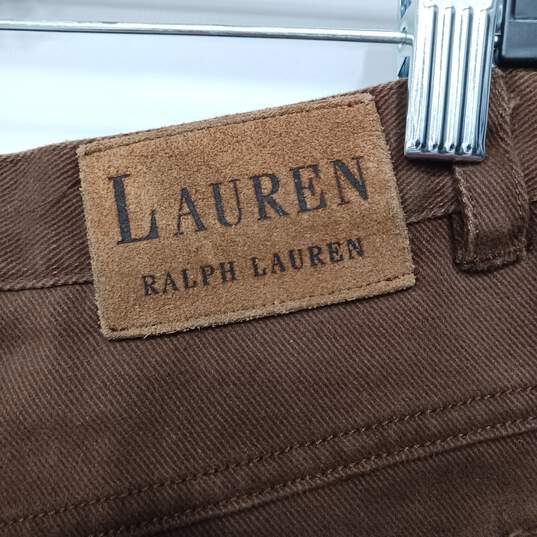 Lauren Ralph Lauren Women's Brown Cotton Jeans Pants Size 10P image number 4