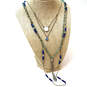Designer Lucky Brand Silver-Tone Classic Multi Strand Beaded Chain Necklace image number 2
