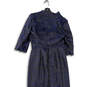 Womens Black Blue Floral 3/4 Sleeve Square Neck Sheath Dress Size 10 image number 4