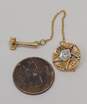 Vintage 14K Yellow Gold 0.10 CT Diamond Masonic Star & Gavel Pin 2.6g image number 2