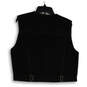 NWT Womens Black Denim Flap Pocket Button Front Biker Vest Size Large image number 2