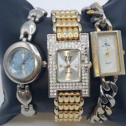 Vintage Unique Design Lady's Crystal Stainless Steel Quartz Watch Bundle