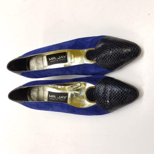 Mr. Jay Women's Blue Leather Heels Size 6.5 image number 5