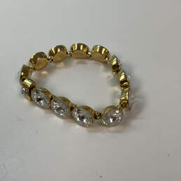 Designer Henri Bendel Gold-Tone Crystal Cut Stone Polki Chain Bracelet alternative image