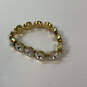 Designer Henri Bendel Gold-Tone Crystal Cut Stone Polki Chain Bracelet image number 2