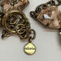 Designer Stella & Dot Gold-Tone Pink Crystal Cut Stone Statement Necklace image number 4