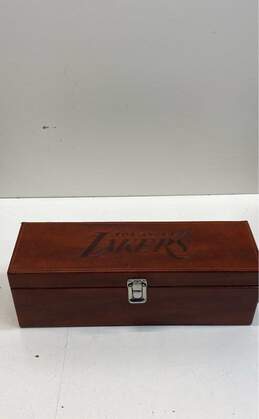 L.A. Lakers Brown Leather Wine Case with Barware Utensils