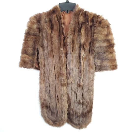 Unbranded Women Brown Faux Fur Wrap Shawl OS image number 1
