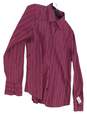 NWT Womens Purple Striped Long Sleeve Collared Button Up Shirt Size M image number 3