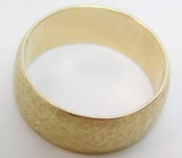 14K Gold Brushed Textured Wide Wedding Band Ring 9.7g alternative image