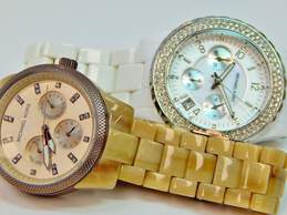 Michael Kors MK-641 & MK-5300 Rhinestone Chronograph Ceramic Watches 150g