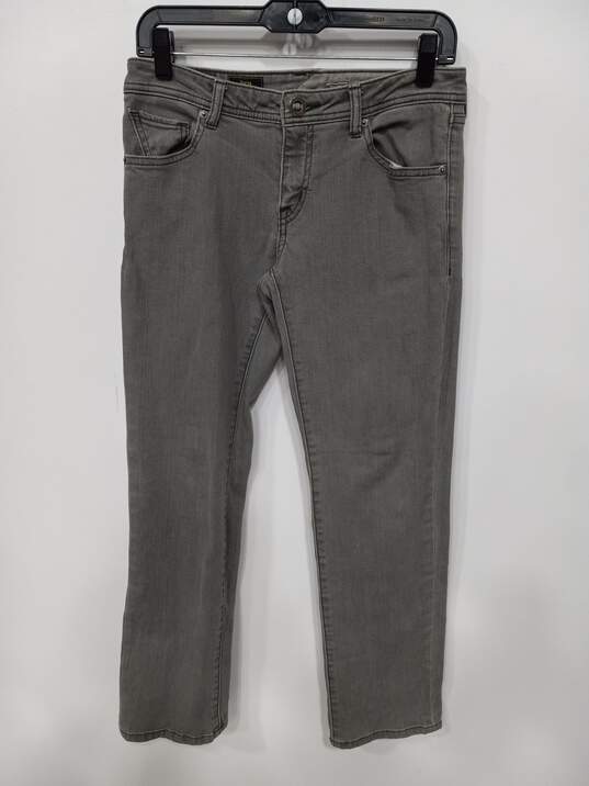 Volcom Vorta Gray Road Treated Denim Slim Straight Fit Jeans Size 28 image number 1