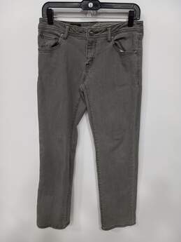 Volcom Vorta Gray Road Treated Denim Slim Straight Fit Jeans Size 28