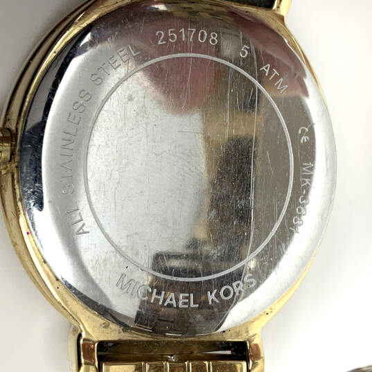 Designer Michael Kors MK-3681 Gold-Tone Round Dial Analog Wristwatch image number 4