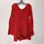 Free People Women's Red Chunky Knit Bell Sleeve Sweater Size S NWT image number 1