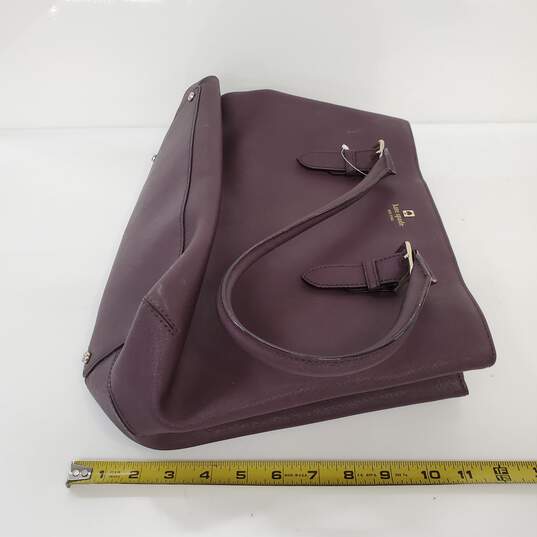 Kate Spade New York Burgundy Leather Tote Bag image number 5
