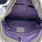 Coach Womens Silver Purple Double Strap Inner Pockets Logo Charm Tote Bag image number 5