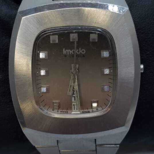 Imado 1970's 21-Jewel 36mm Vintage Automatic Square Smoky Dial Watch 101.0g image number 2