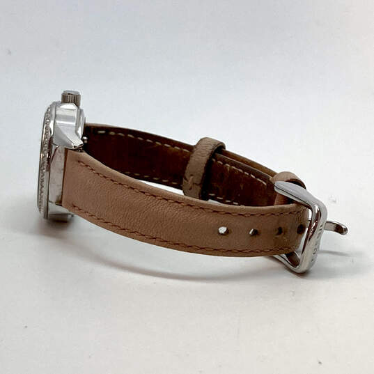 Designer Fossil BQ1102 Leather Strap Stainles Steel Analog Quartz Watch image number 3