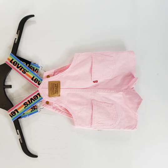 Levi's Girls Pink Short OverAlls 4T NWT image number 2