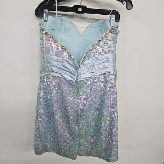 Multicolor Sequin Strapless Mini Dress image number 2