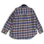 NWT American Eagle Mens Blue Orange Plaid Long Sleeve Button-Up Shirt Size L image number 2