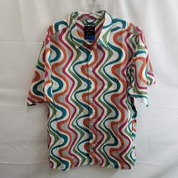 Kavu Men's Multicolor Cotton Topspot Short Sleeve Button Up Shirt Size XL
