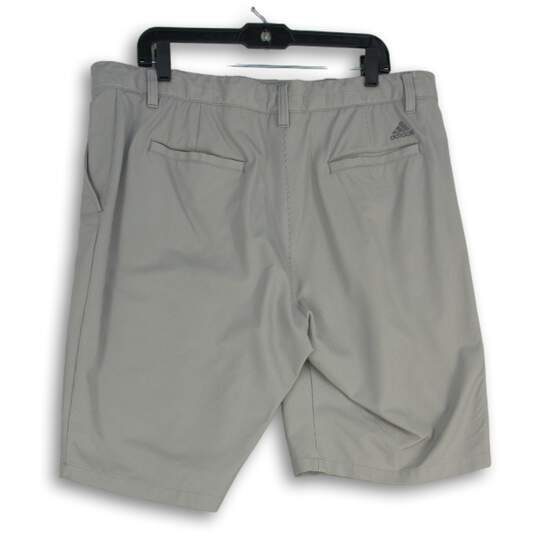 Mens Gray Flat Front Slash Pocket Stretch Golf Chino Shorts Size 38 image number 2