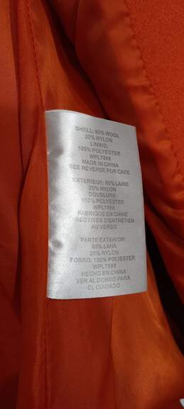 Michael Kors Women's Orange Full Zip Hooded  Overcoat Size 14 alternative image