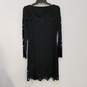 Womens Black Long Sleeve Boat Neck Pullover Sheath Dress Size 6 image number 2